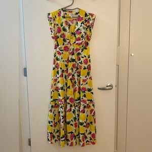 Steve Madden Lemon Print Maxi Dress - Yellow and Pink